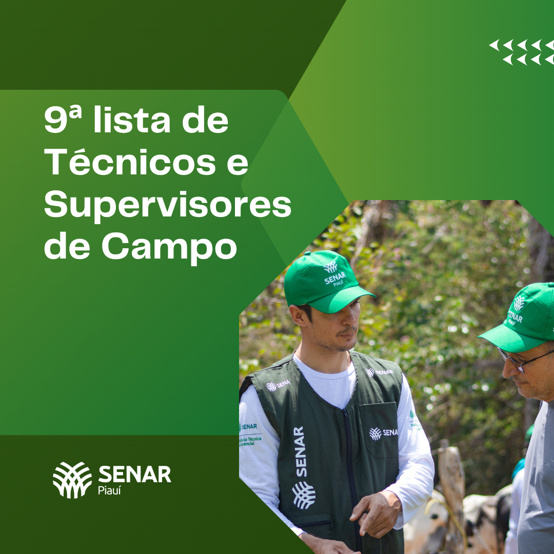 Confira a 9ª lista de Técnicos e Supervisores ATeG