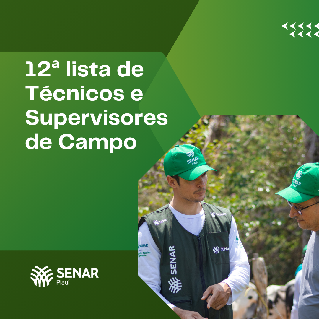 Confira a 12ª lista de Técnicos e Supervisores ATeG